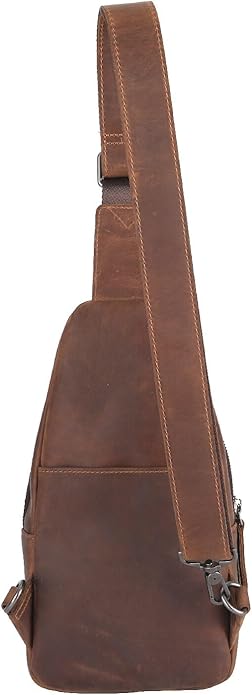 Genuine Leather Sling Bag for Men and Women Chest Pack Purse Crossbody Shoulder Bag Sling Backpack