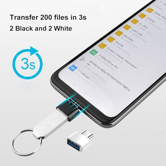 USB C to USB A Adapter,USBC Male to A Female 3.0 OTG MacBook Pro/Air USB Adapter,Type C Thunderbolt 3 Converter for Apple iPhone 16 15,Flash Thumb Drive,Mac,iPad,Samsung Galaxy S25 S24 4 Pack