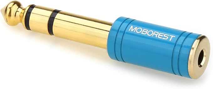 MOBOREST 1/4'' to 3.5mm Stereo Pure Copper Adapter (1BLUE)