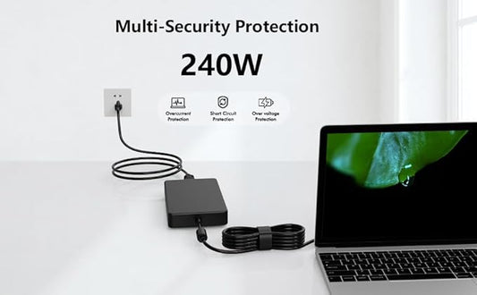 Slim 240W Laptops Charger for Dell Alienware 15 g15 17 M17x M18x R3 R4 R5 m15 g3 g5 g7 Precision M6800 M6700 M6600 M6500 GA240PE1-00 Gaming Power Supply Adapter