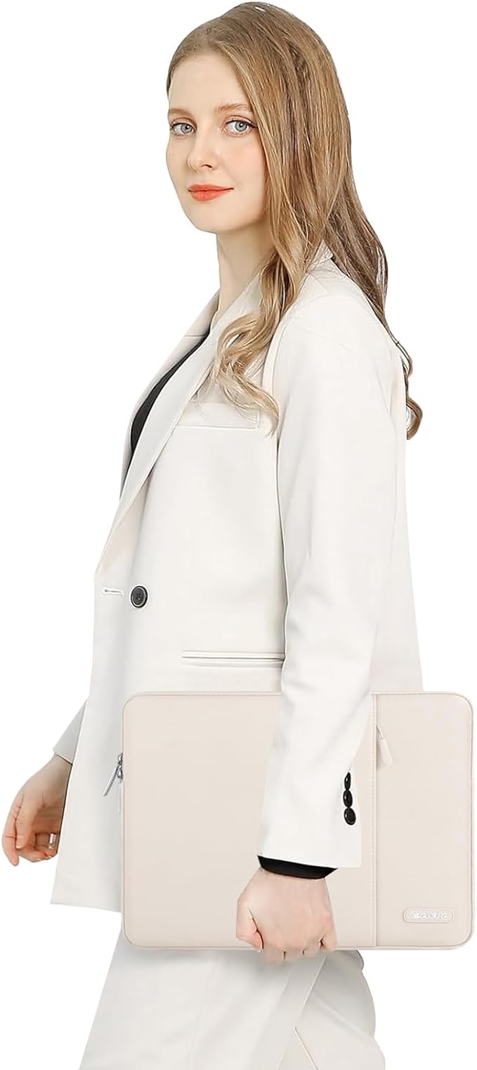 MOSISO Laptop Case 15 inch, 15 inch Laptop Sleeve Compatible with MacBook Air 15 M4 A3241 M3 A3114 M2 A2941 2025 2024 2023,Dell XPS 15,Polyester Vertical Computer Sleeve Bag with Pocket, Sand