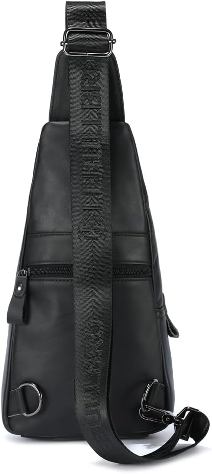 Sling Bag for Men Genuine Leather Chest Bag Crossbody Backpack Travel Hiking Outdoor Sports