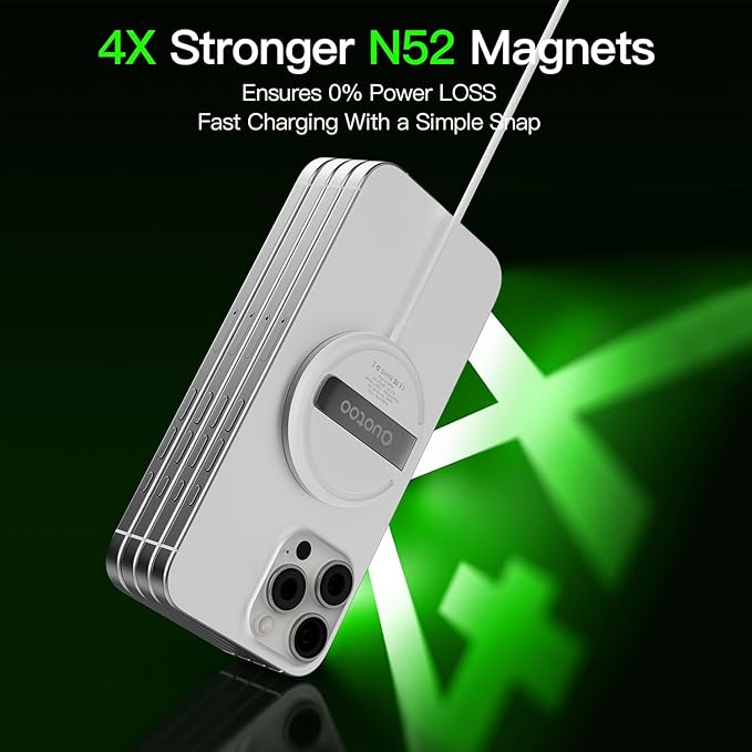 2025 Apple 15W Mag-Safe Charger (2 Pack) 4FT Magnetic Wireless Charger with 20W Fast Charging Block Compatible with iPhone17/16/15/14/13/12 Series & AirPods 4/3/2/Pro/for iPhone Wireless Charger Stand