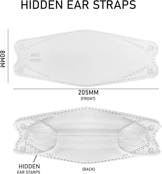 kn95 Face Masks 50 Pack, Breathable Comfortable and Disposable KN95 Mask, White