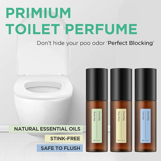 Pre-Poop Aromatic Bathroom Toilet Spray, Potty Deodorizer, Neutralize Bad Odors - Fresh Eucalyptus and Bergamot Scent (1.69 fl.oz. 2 Pack)