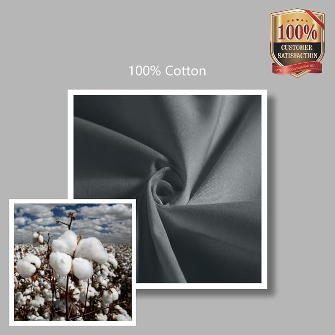 TOPDesign 3-Pack Canvas Tote Bags with an External Pocket, Reusable Grocery Shopping Bags, Top Zipper Closure, Daily Essentials (Grey)