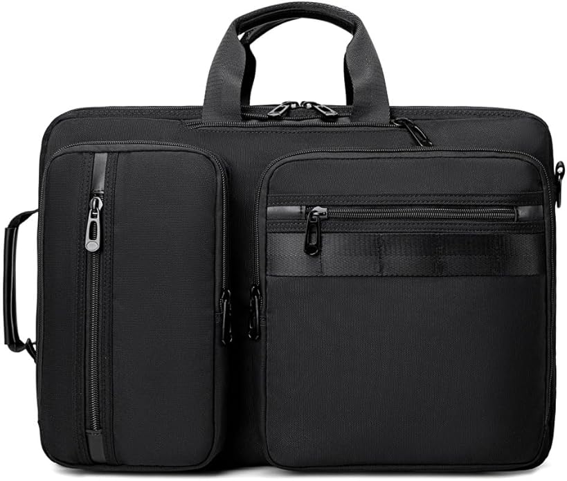 3 in 1 Laptop Bag for Men 17.3 Inch Laptop Backpack Computer Bag for Business/Work/Travel Convertible Backpack Messenger Shoulder Bag for Men Women Black