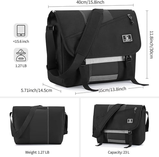 OIWAS Messenger Bag for Men, 15.6 Inch Laptop Crossbody Bags Women Casual Satchel Shoulder Bag College Travel Office Briefcase
