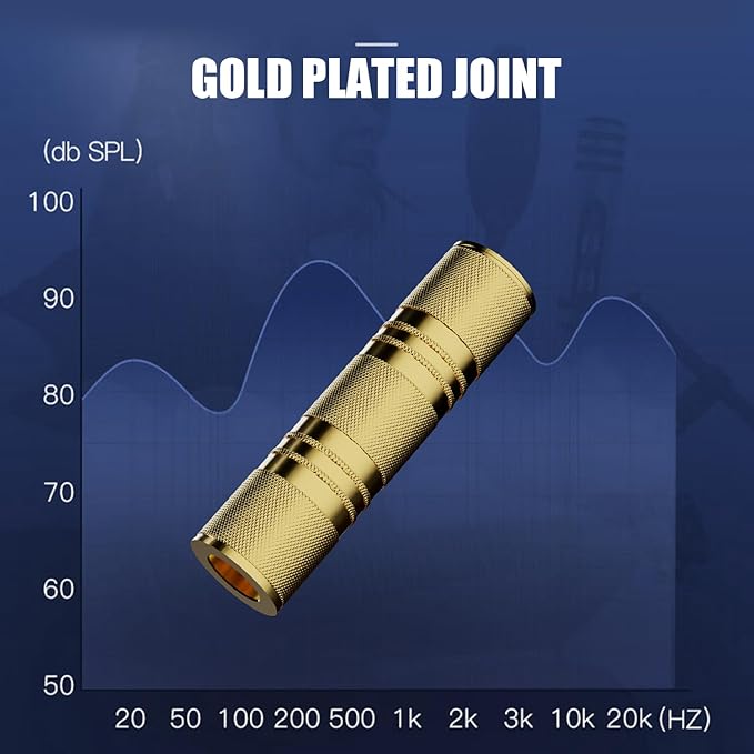 3.5mm Female to Female aux Adapter, 3.5mm Stereo Jack to 3.5mm Stereo Jack Adapter Connectors Stereo Coupler Female to Female Gold - 3pcs