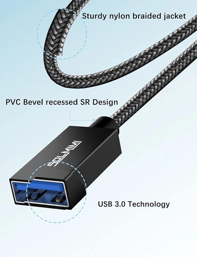 USB C to USB Female Cable (4 FT-1.2 M), Type-c Male to USB A 3.1 Female OTG Cable 5Gbps Data Compatible with Samsung GalaxyS9/S10/S20/S21, Mac Book Pro/Air 2020 2019 2018 (Net Cord 3.7ft)