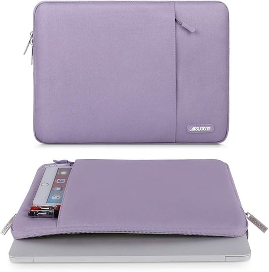 MOSISO Laptop Case 13 inch, 13 inch Laptop Sleeve Compatible with MacBook Air M4 M3 M2 M1 2025-2018 / Pro M2 M1 2025-2016, Polyester Vertical Computer Sleeve Bag with Pocket, Purple