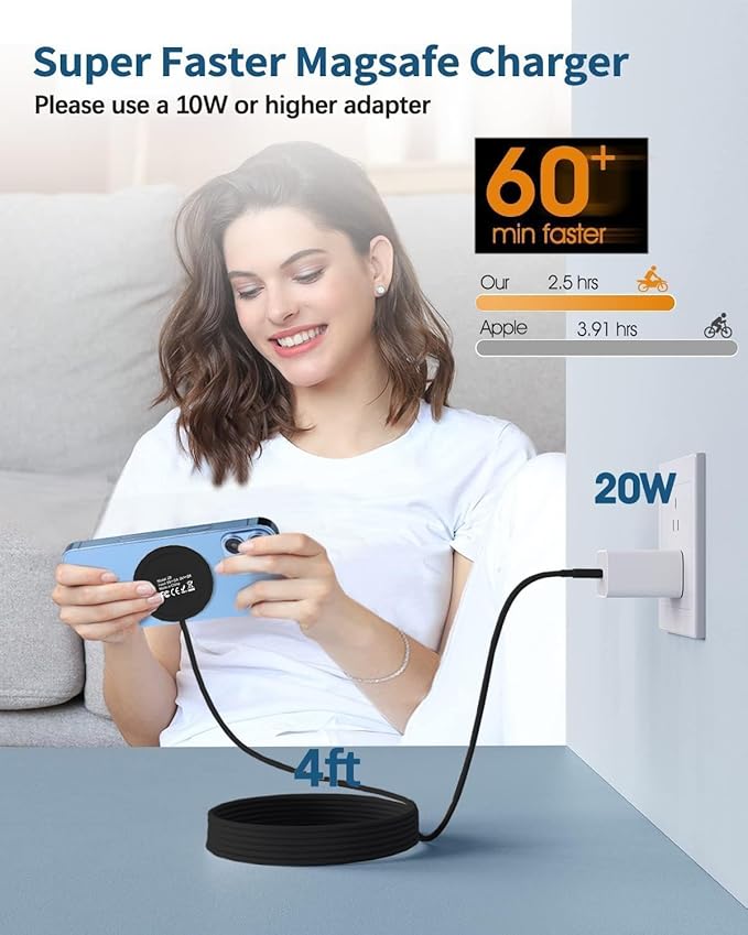 Magnetic Wireless Charger Fast Apple Mag-Safe Charger
