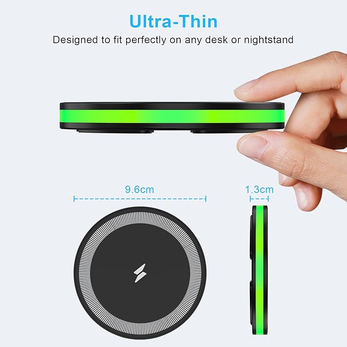 Wireless Charger Fast Charging Pad Android Charging Station Wireless Phone Charger for Android Samsung Galaxy S25 Ultra S25 Plus S25 S24 S23 S22 S21 S20 S10, iPhone 16 Pro Max Plus 15 14 13 12