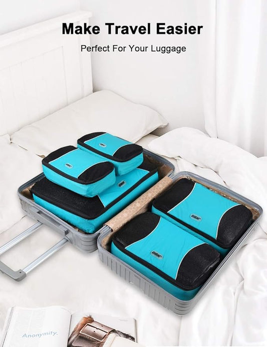 GOX Ultra Light 5 piece Packing Cubes Travel Luggage Organizer 1 Large 2 Medium 2 Small