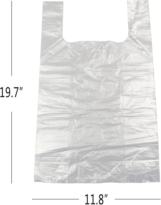 Zopnny 1000 Counts Plastic Grocery T-shirt Bags, Clear Carry Out Bags