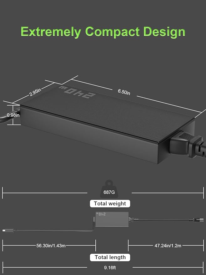 240W Charger for ASUS ROG Zephyrus G14 G16 GA403 GA605 GU605 TUF A14 A16 A18 FA401 FA608 FA808 ROG Flow Z13 GZ302 GZ302EA ProArt PX13 P16 H7606 HN7306 V16 V3607 Laptop