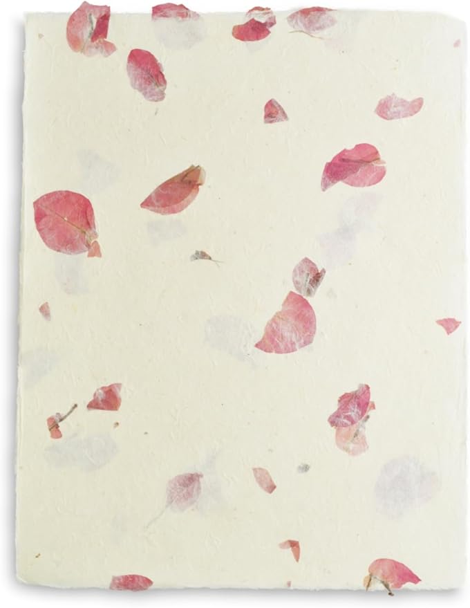 Handmade Lokta Laser and Inkjet Printer Paper with Deckle Edge 8.5x11 Inch Vintage Decorative Specialty Printing Paper (100 Sheets, Bougainvillea)