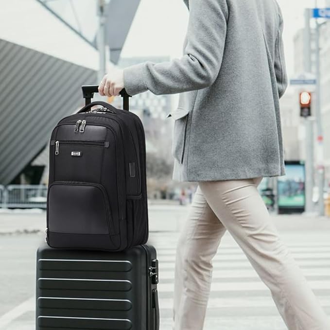 Travel Laptop Backpack for Men Women Black College Mens School Bookbag Men's Work Computer Backpack Business Traveling Back Pack with Charger 17 Inch Laptop Compartment Luggage strap