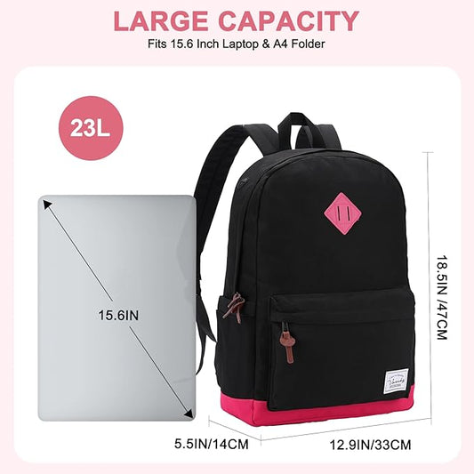 Backpack for Men Women,VASCHY Classic Water-resistant Lightweight Travel School Backpack Casual Daypack