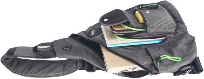 Large Sling Bag Laptop Backpack Cross Body Messenger Bag Shoulder Travel Rucksack (D- Black)