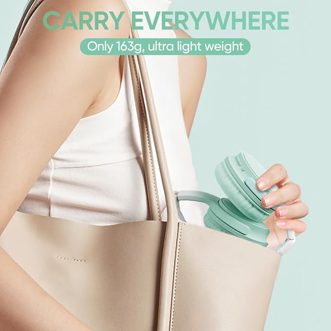 Wireless Headphones, Bluetooth Over Ear Headsets with Microphone, Hi-Fi Audio, 60H Playtime, Touch Control, Foldable Lightweight, On-Ear Headphones for Girls Women, Travel, Work,