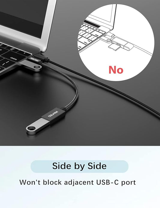 USB C to USB Female Cable (4 FT-1.2 M), Type-c Male to USB A 3.1 Female OTG Cable 5Gbps Data Compatible with Samsung GalaxyS9/S10/S20/S21, Mac Book Pro/Air 2020 2019 2018 (Net Cord 3.7ft)
