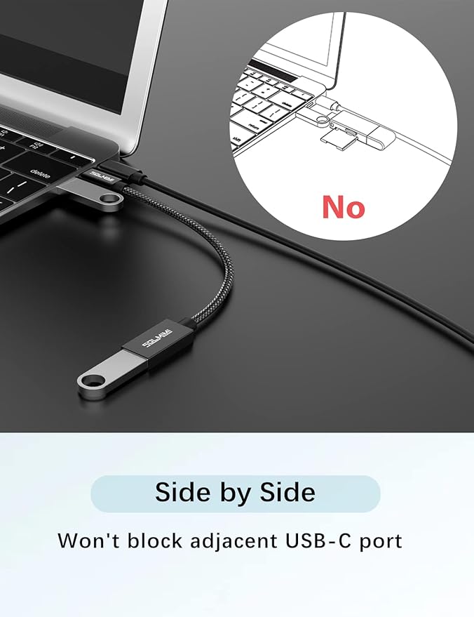 USB OTG Adapter 0.65FT (20 cm) Female to USB-C Adapter 5 GBPS Data Transmission, OTG Cable Type C to USB-A Adapter Compatible with MacBook Pro, Air, Galaxy S21 S22+, Dell XPS, Huawei, Pixels