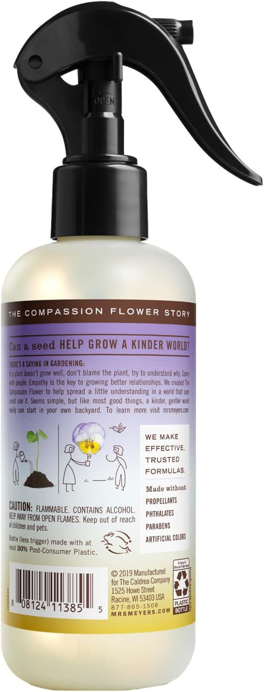 MRS. MEYER'S CLEAN DAY Room and Air Freshener Spray, Non-Aerosol Spray Bottle Infused with Essential Oils, Compassion Flower, 8 fl. oz - Pack of 3