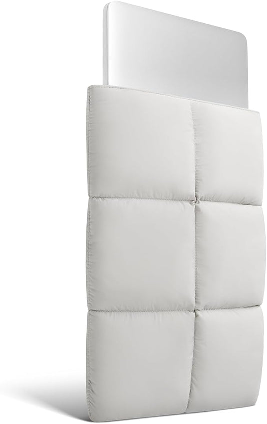Comfyable Puffy Laptop Sleeve 13 Inch 14 Inch, Quilted Puffer Laptop Carrying Case, Pillow Case Compatible with MacBook Air M4 2025 M3 M2 M1, MacBook Pro M4 Pro/Max, Light Gray