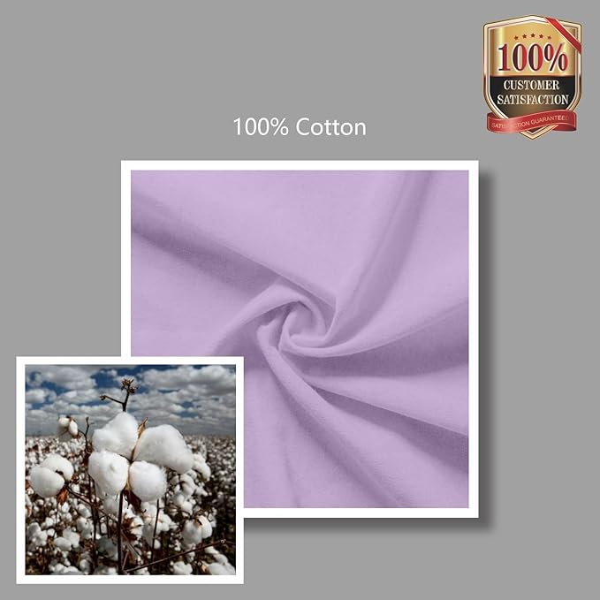 TOPDesign 12-Pack Economical 16"x15" Lavender Cotton Tote Bags, Lightweight Medium Reusable Grocery Shopping Cloth Bags, Suitable for DIY, Advertising, Promotion, Gift, Activity