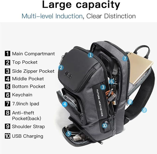 BANGE Sling Bag, Waterproof Shoulder Bag for Men, Casual Sports Sling Bag, Every Day Bag for Men…