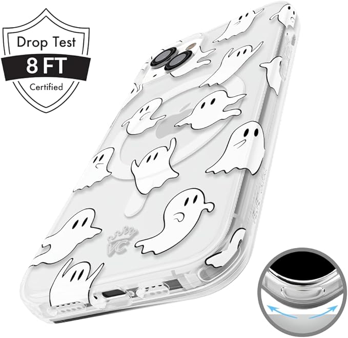 VELVET CAVIAR for iPhone 15 Case Halloween Ghost - Compatible with MagSafe - 10ft Drop Tested - Cute Fall Theme