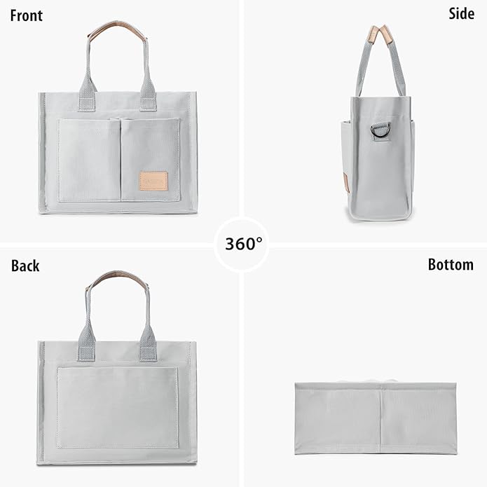 Tote Bags for Women Canvas Tote Purse Crossbody with Pockets Top Handle Shoulder Satchel Bag for Women