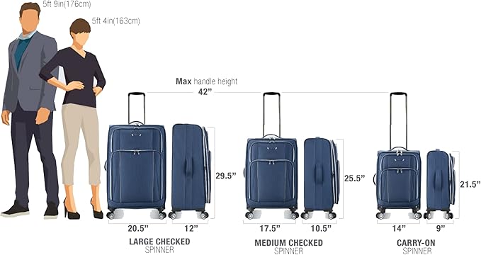 Traveler's Choice Lares Softside Expandable Luggage with Spinner Wheels, Purple, Checked 30-Inch