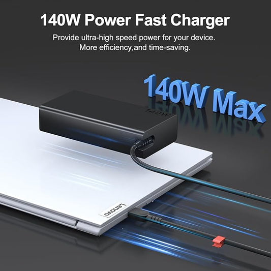 Slim 140W USB Type C Laptop Charger Compatible with Legion Pro 5 5i 7 7i,IdeaPad Pro 5,Legion 9,Yoga 9i Pro 7 9,ADL140YDC3A ADL140YLC3A AC Power Adapter