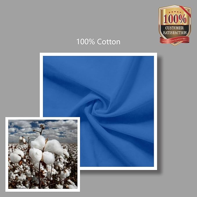 TOPDesign 6-Pack Economical 16"x15" Ocean Blue Cotton Tote Bags, Lightweight Medium Reusable Grocery Shopping Cloth Bags, Suitable for DIY, Advertising, Promotion, Gift, Activity