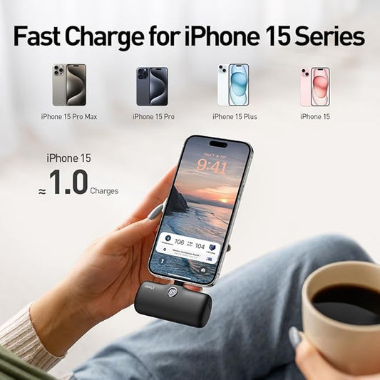 iWALK USB-C Portable Charger for iPhone 17/16/15, Mini 20W 4,800mAh Wireless Power Bank Fast Charging Travel Battery Pack Compatible with iPhone 17/16/15 Plus/17 Pro/17 Pro Max, Andriod Phone Samsung