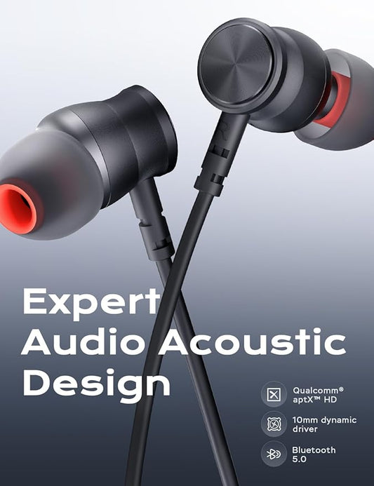 Bluetooth Headphones, aptX-HD Wireless 5.0 Bluetooth Earbuds CVC 8.0 Noise Canceling Mic, in-Ear Magnetic Neckband Earphones 30Hrs Playtime, IPX7 Sweatproof Deep Bass Headset for Phone Music Sports