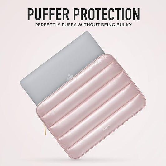 VANDEL - The Original Puffy Laptop Sleeve 13-14 Inch. White Laptop Sleeve for Women. Carrying Case Cover MacBook Pro 14 in, MacBook Air 13 Inch, iPad Pro 12.9, Dell, Asus, HP