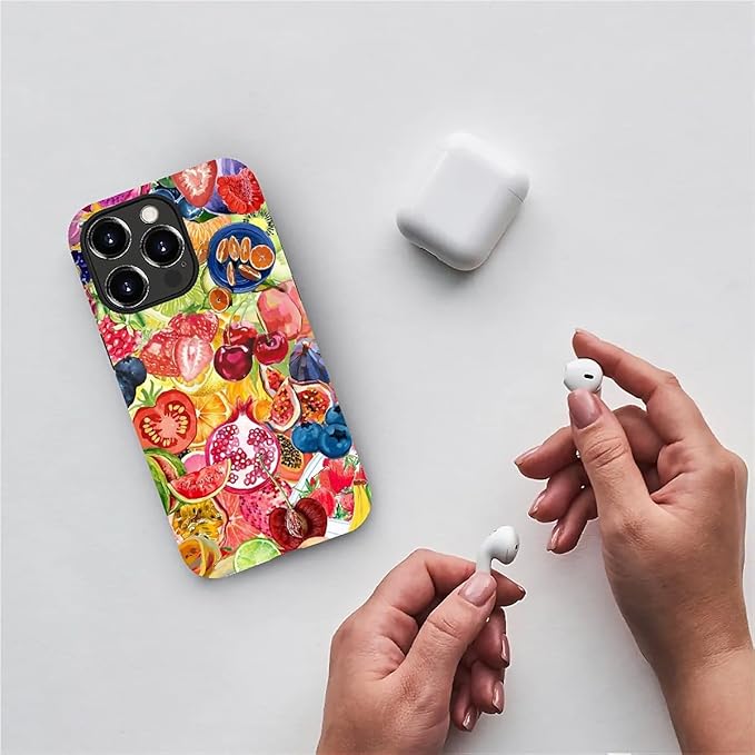 Case for iPhone 13 Pro,Summer Fruit Collage for Woman Men Full Body Protective Cover Shockproof 2 in 1 Silicone + Hard PC Case for iPhone 13 Pro