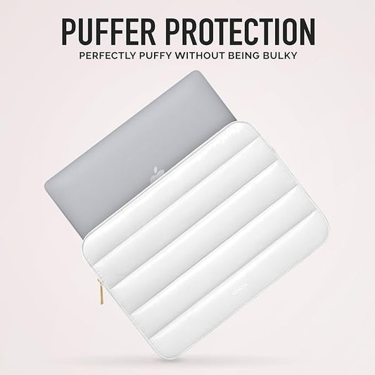 VANDEL - The Original Puffy Laptop Sleeve 13-14 Inch. White Laptop Sleeve for Women. Carrying Case Cover MacBook Pro 14 in, MacBook Air 13 Inch, iPad Pro 12.9, Dell, Asus, HP
