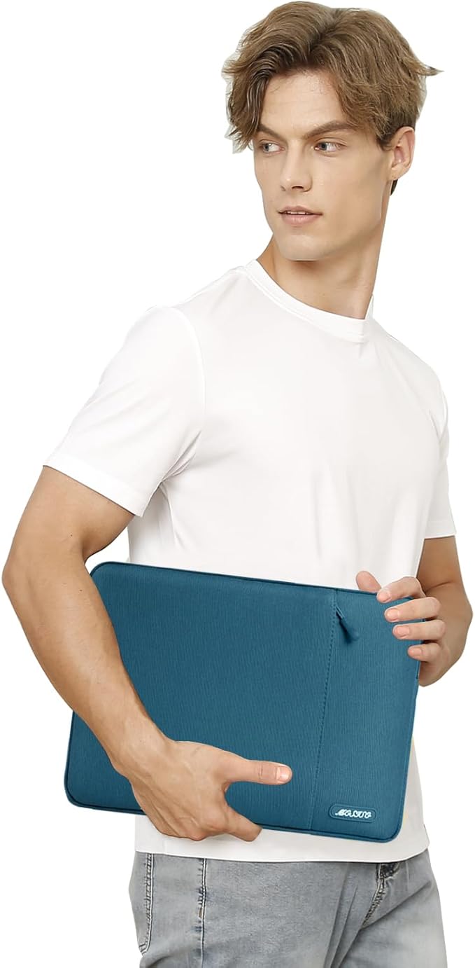 MOSISO Laptop Case 13 inch, 13 inch Laptop Sleeve Compatible with MacBook Air M4 M3 M2 M1 2025-2018 / Pro M2 M1 2025-2016, Polyester Vertical Computer Sleeve Bag with Pocket, Deep Teal