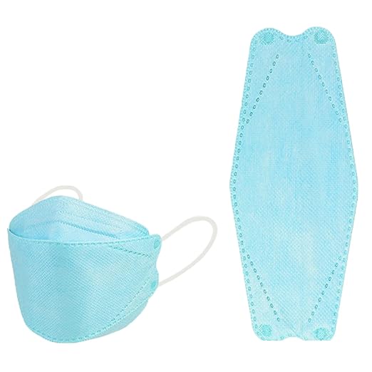 akgk KN95 Face Masks 50 Pack, 5-Ply Disposable Blue Face Mask Against PM 2.5 Smoke and Dust