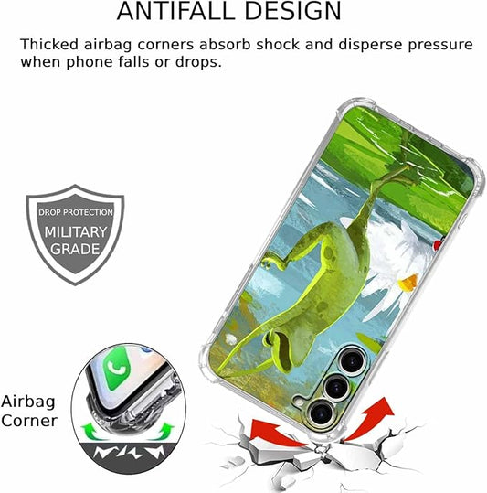 Case for Samsung Galaxy S23+ with Dancing Frog Design,Cute Hippie Animal Pattern,Clear Soft TPU Bumper Phone Cover,6.6"(Frog,S23P)