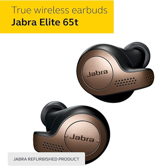 Jabra Elite 65t Alexa Enabled True Wireless Earbuds Charging Case - Copper Black (Renewed)