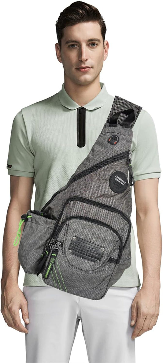 Large Sling Bag Tablet Backpack Cross Body Shoulder Bag Travel Rucksack Gray