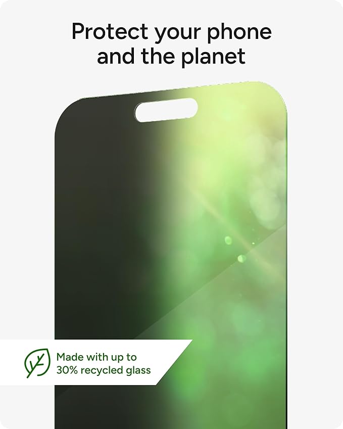 ZAGG Glass Elite Privacy iPhone 15 Pro Max Screen Protector - 5X Stronger with Reinforced Edges, 2-Way Privacy Filter, Scratch & Smudge-Resistant Surface, InvisibleShield, Easy to Install