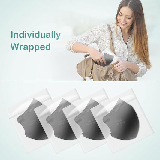 Adjustable KN95 Masks, 5-Layer Disposable Respirator Masks with Adjustable Ear Loops, Individually Wrapped