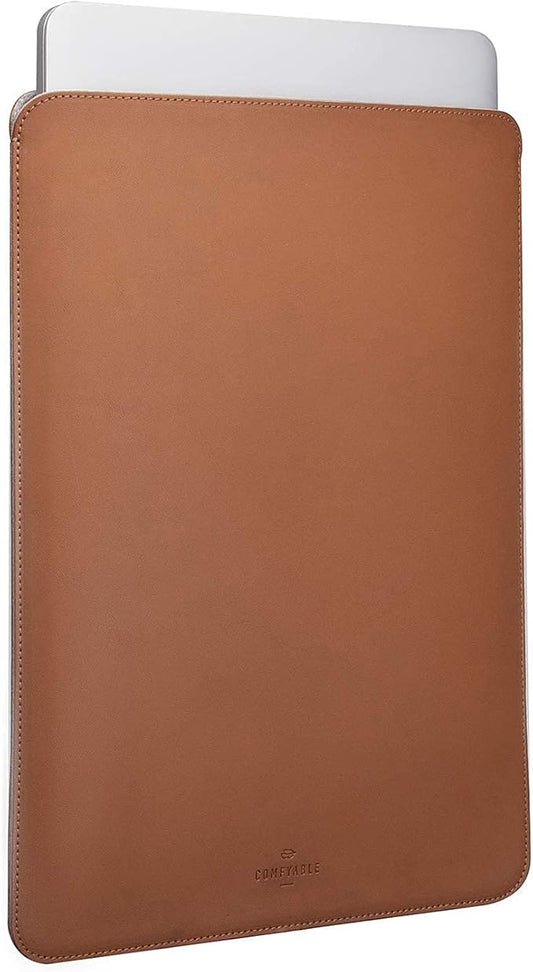 Comfyable Laptop Sleeve 13 Inch Precisely Compatible with MacBook Air M4 2025-2018 & MacBook Pro M2 2022 M1 2020-2016, Faux Leather Cover Case, Brown