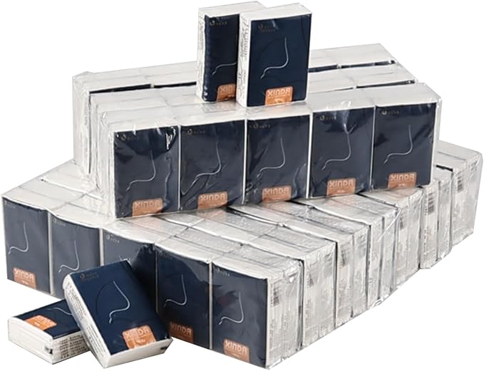 100 Packs Mini Facial Tissue, Travel Size Tissues, 4 Ply Soft Facial Tissues